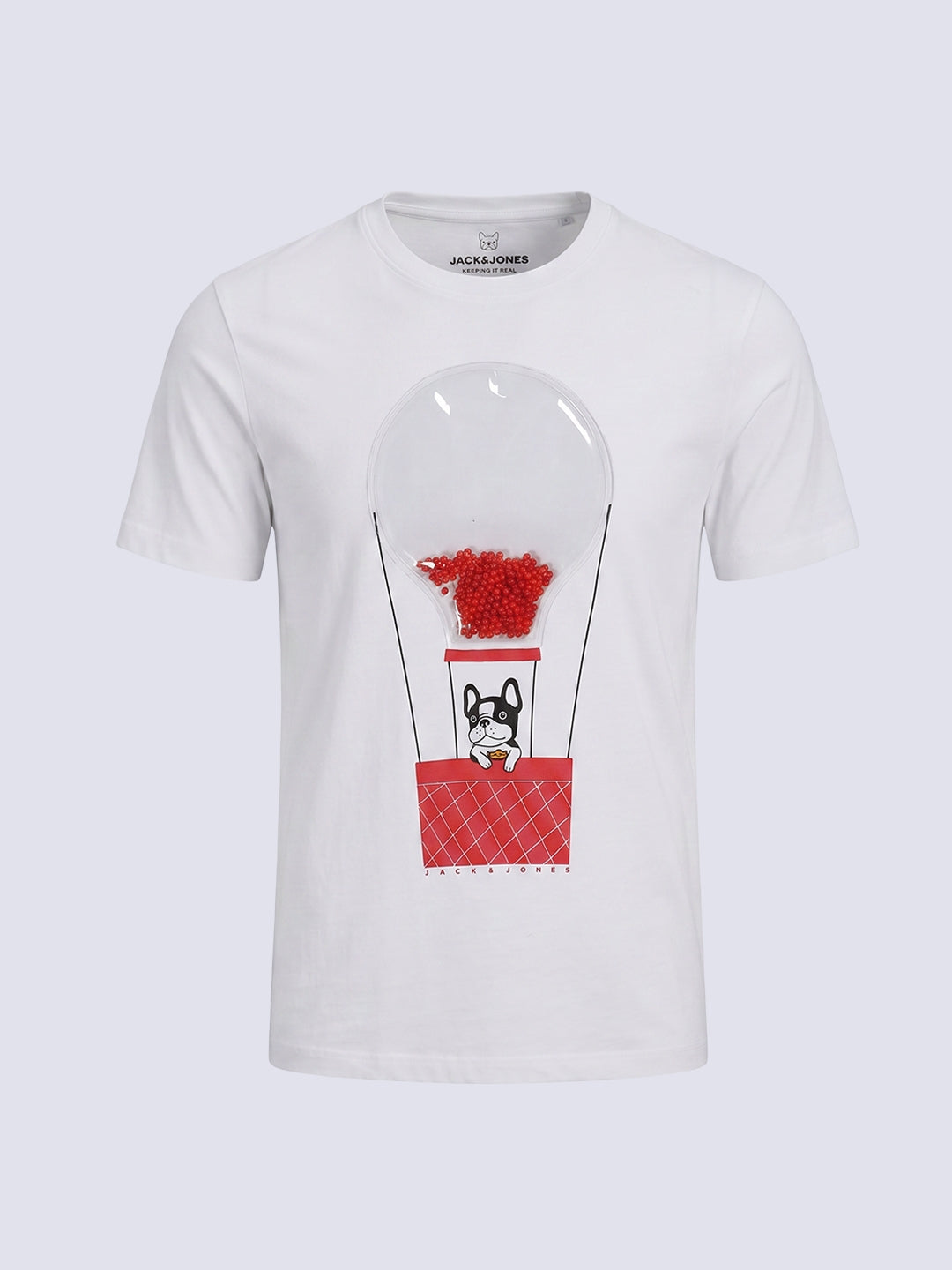 AIRBALLOON White Printed Cotton T-Shirt for Boys