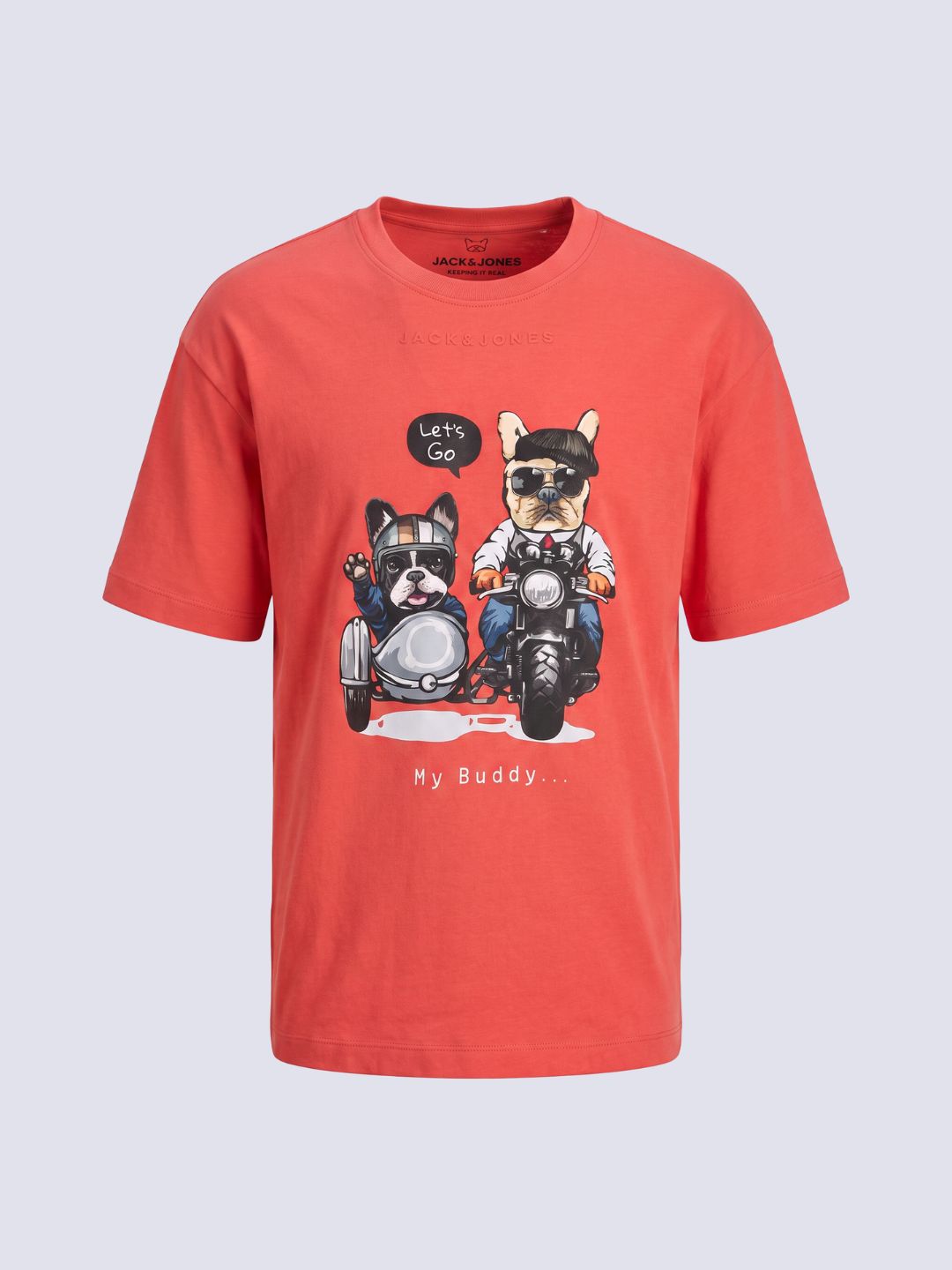 BFFS Printed T-Shirt for Boys – Red Clay Oversized Fit