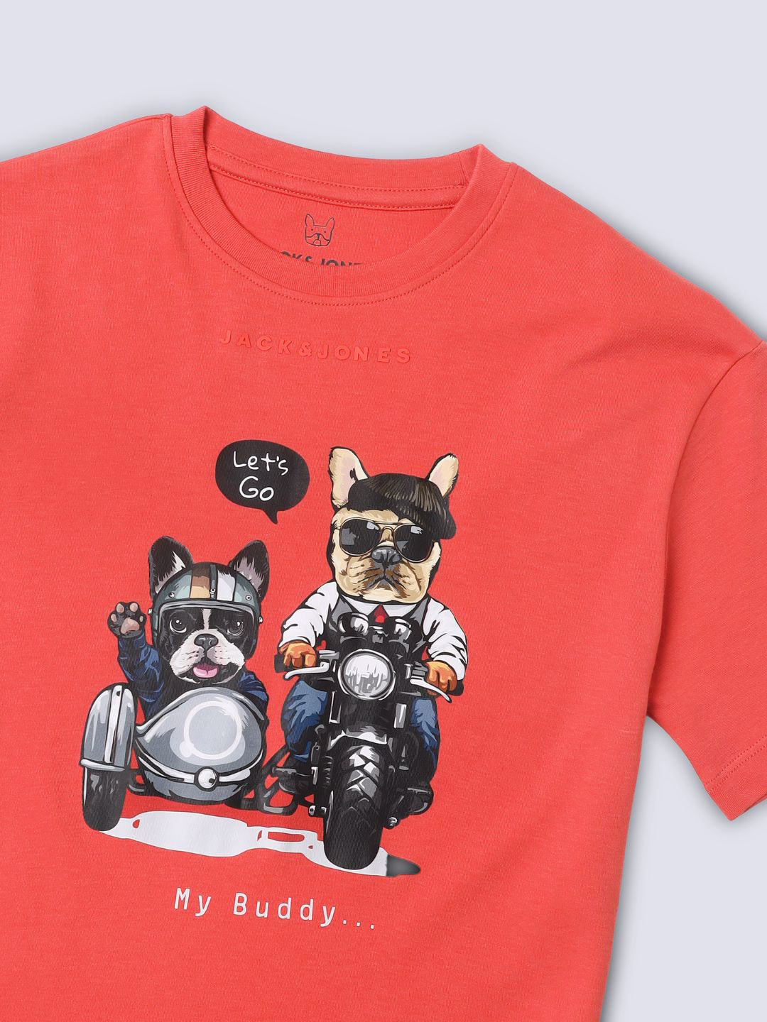 BFFS Printed T-Shirt for Boys – Red Clay Oversized Fit