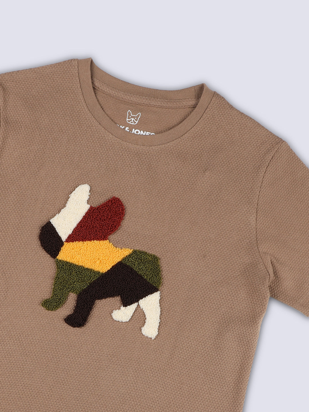BUBBLE DOG Brown Cotton Printed T-Shirt for Boys