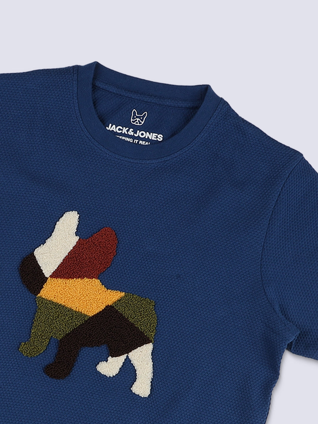 BUBBLE DOG Navy Blue Cotton Printed T-Shirt for Boys