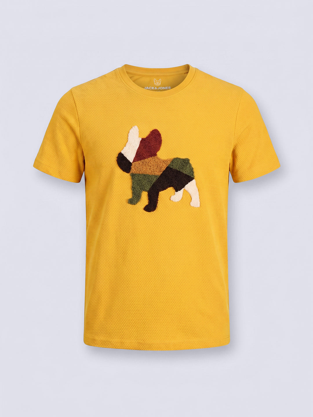 BUBBLE DOG Yellow Textured Cotton T-Shirt for Boys
