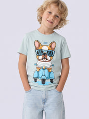 DOGESH Graphic Printed T-Shirt for Boys – Dawn Blue