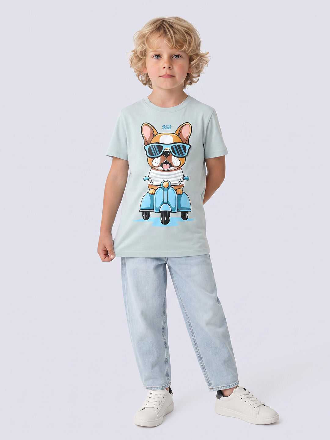 DOGESH Graphic Printed T-Shirt for Boys – Dawn Blue
