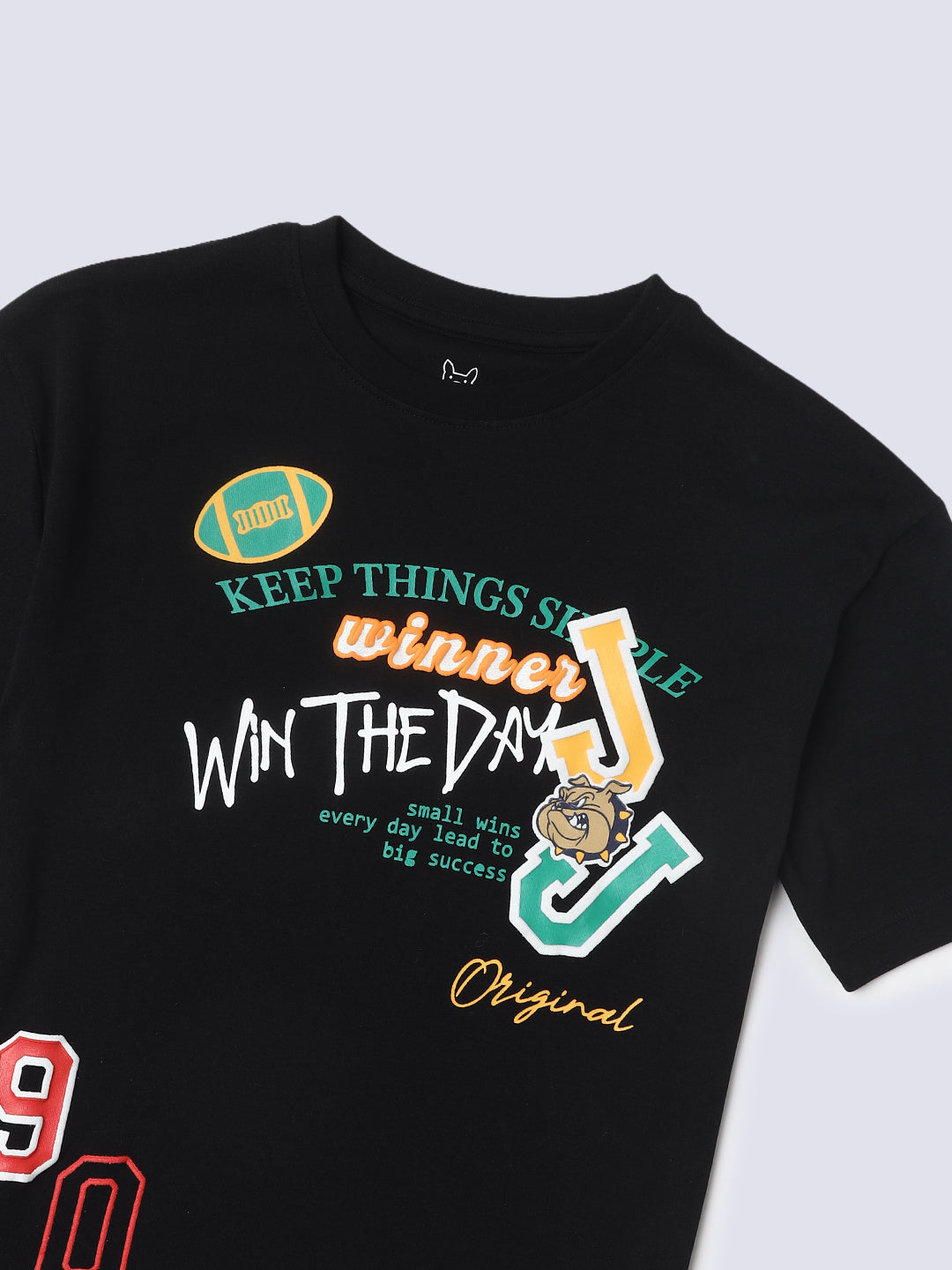 MIXUP Graphic Printed T-Shirt for Boys – Jet Black Oversized
