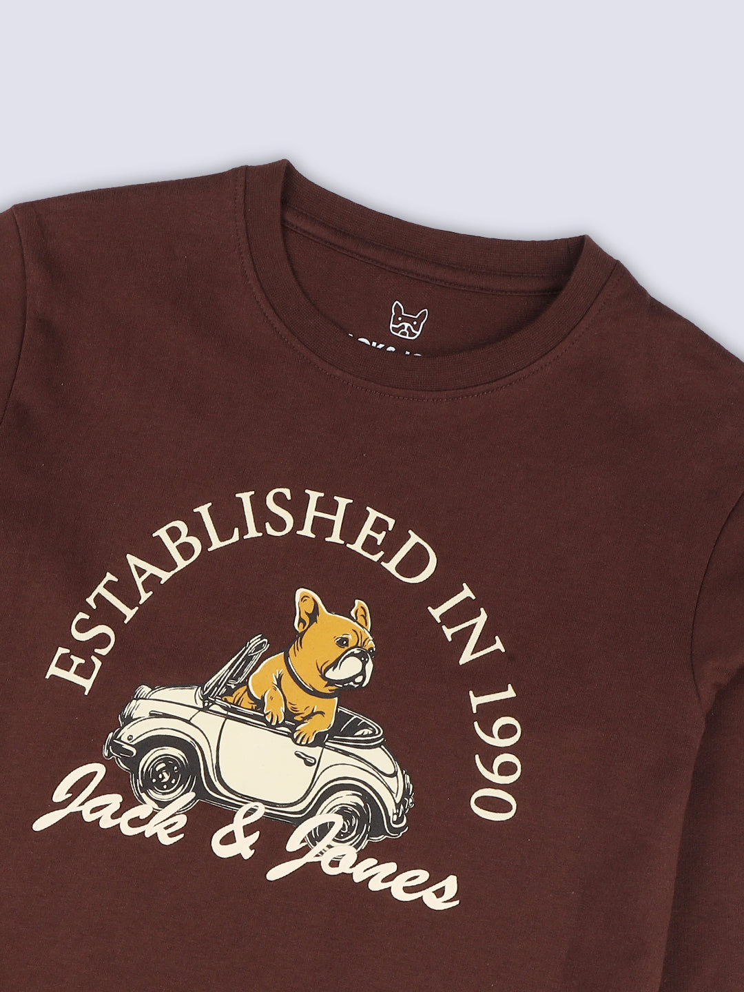 RIDER Brown Graphic Cotton Long Sleeve T-Shirt for Boys