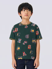 Varsity Graphic T-Shirt for Boys Green