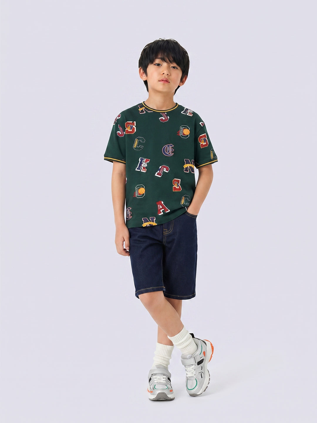Varsity Graphic T-Shirt for Boys Green