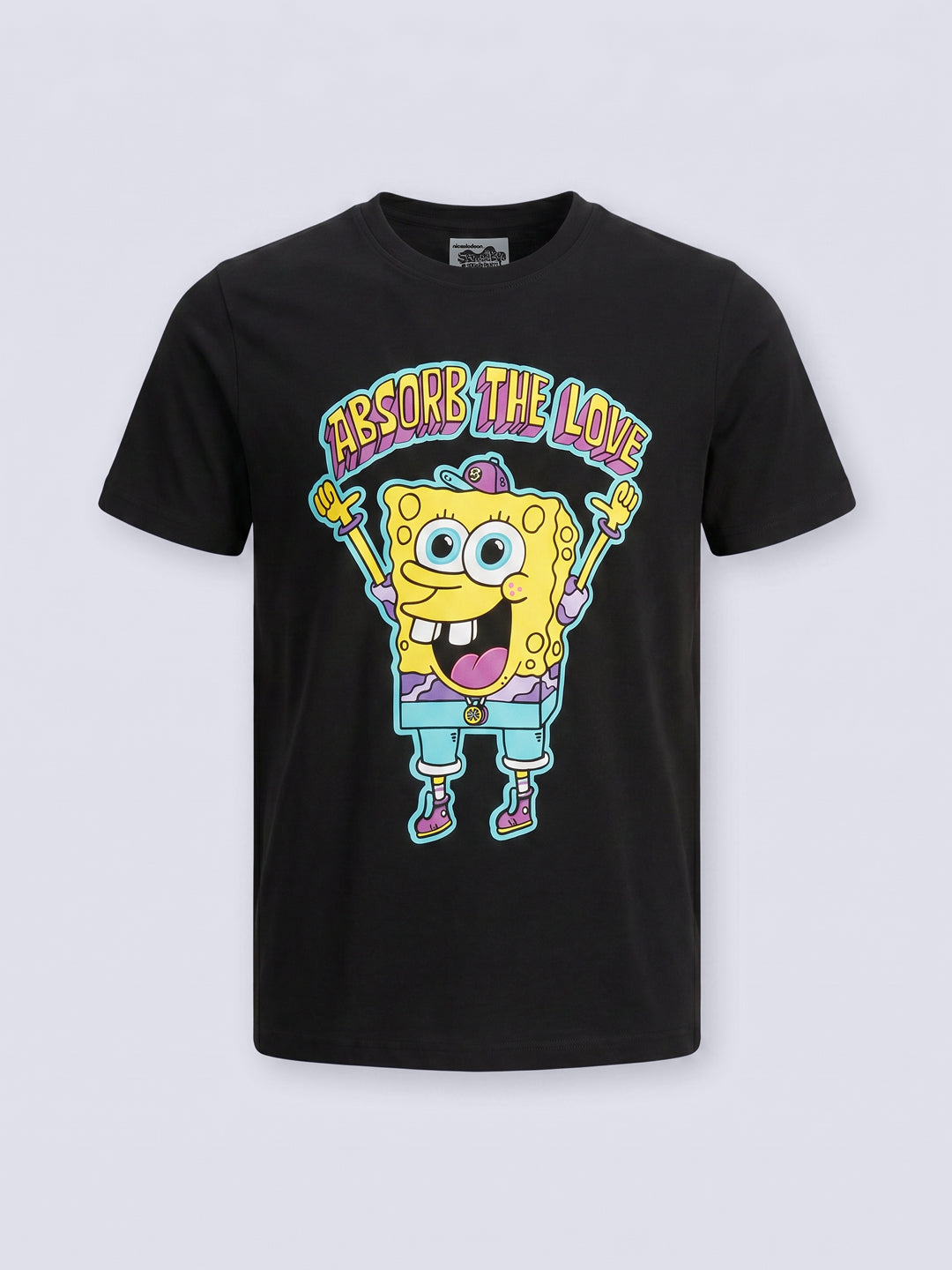 SPONGE LOVE Black SpongeBob Graphic Cotton T-Shirt for Boys
