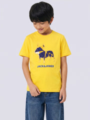 Dog Graphic T-Shirt for Boys Yellow