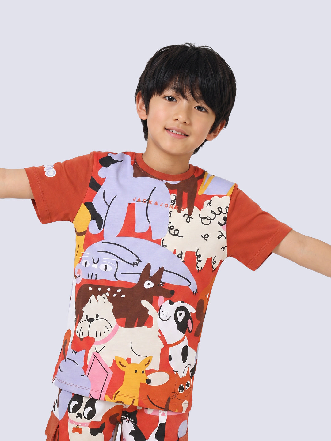 TWINSIES Animal Print Cotton T-Shirt for Boys