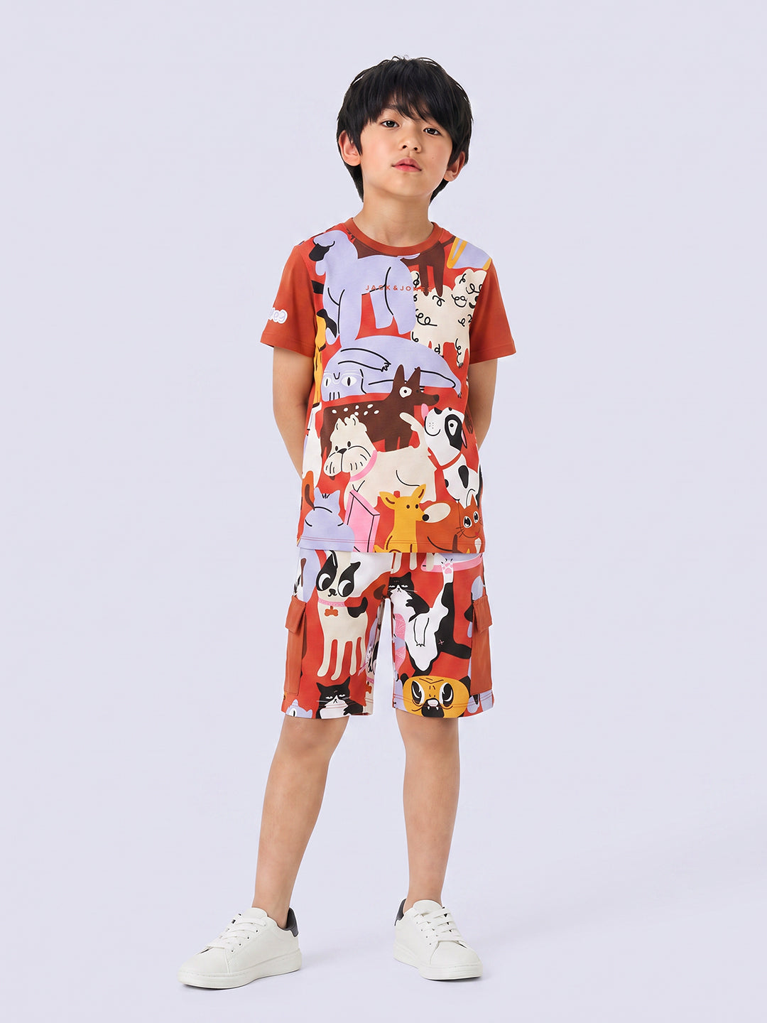 TWINSIES Animal Print Cotton T-Shirt for Boys