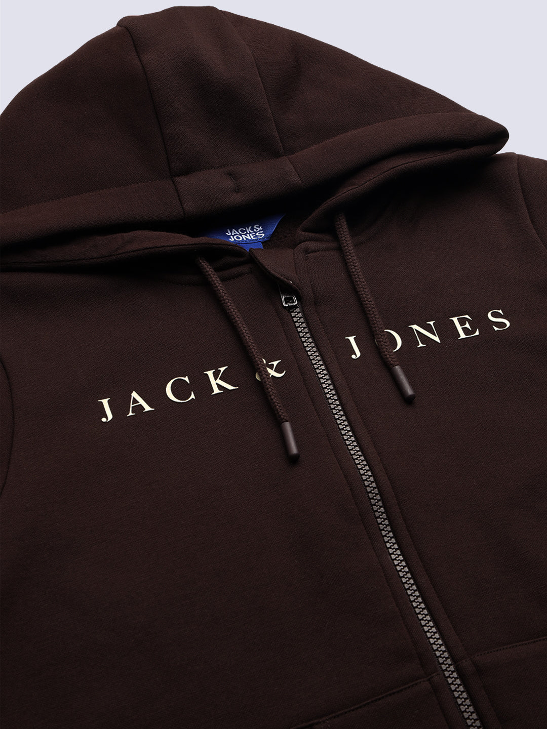 Logo Print Zip Up Hoodie for Boys Chocolate Fondant