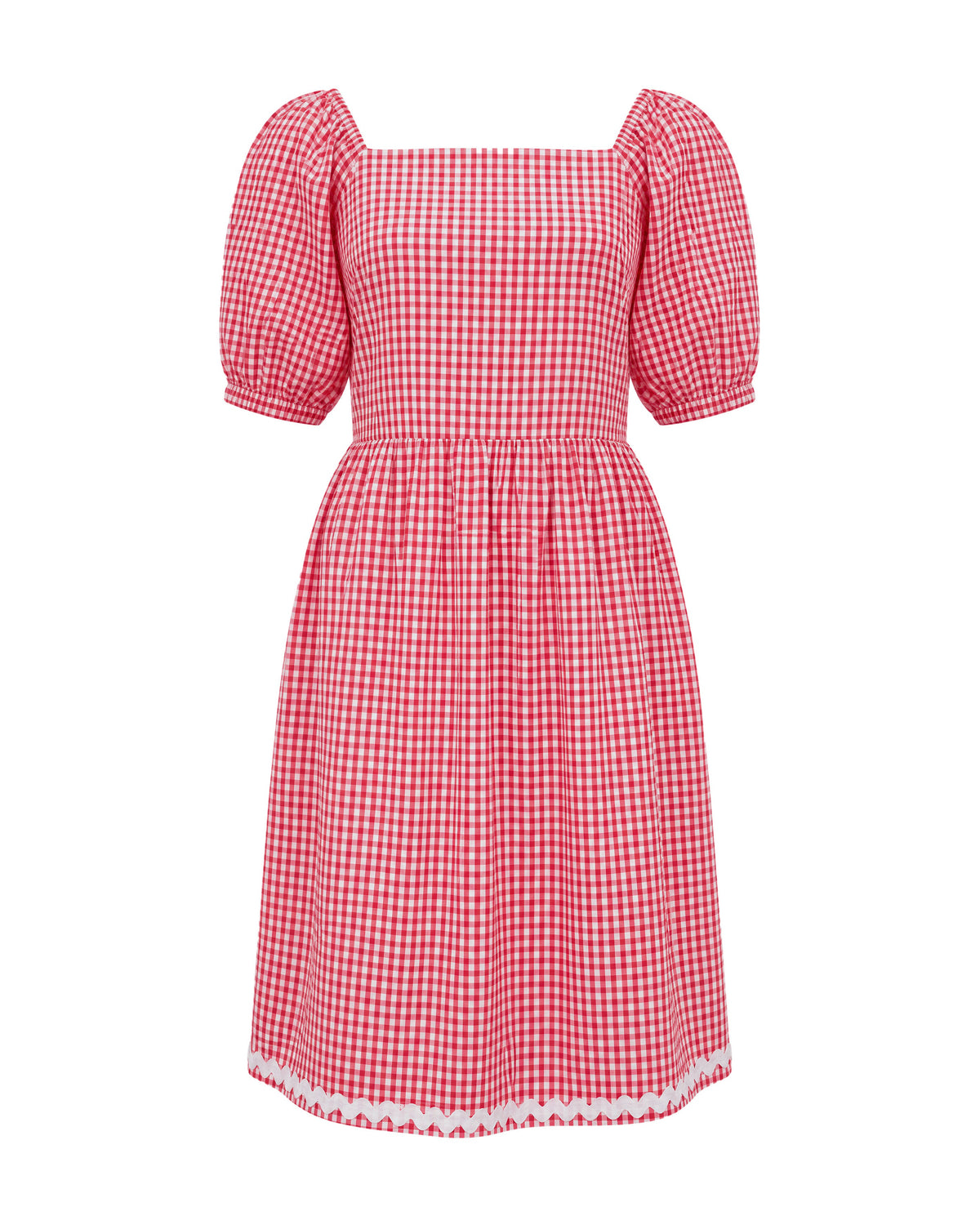 Girls Mimi Red Checked Regular Fit Dress