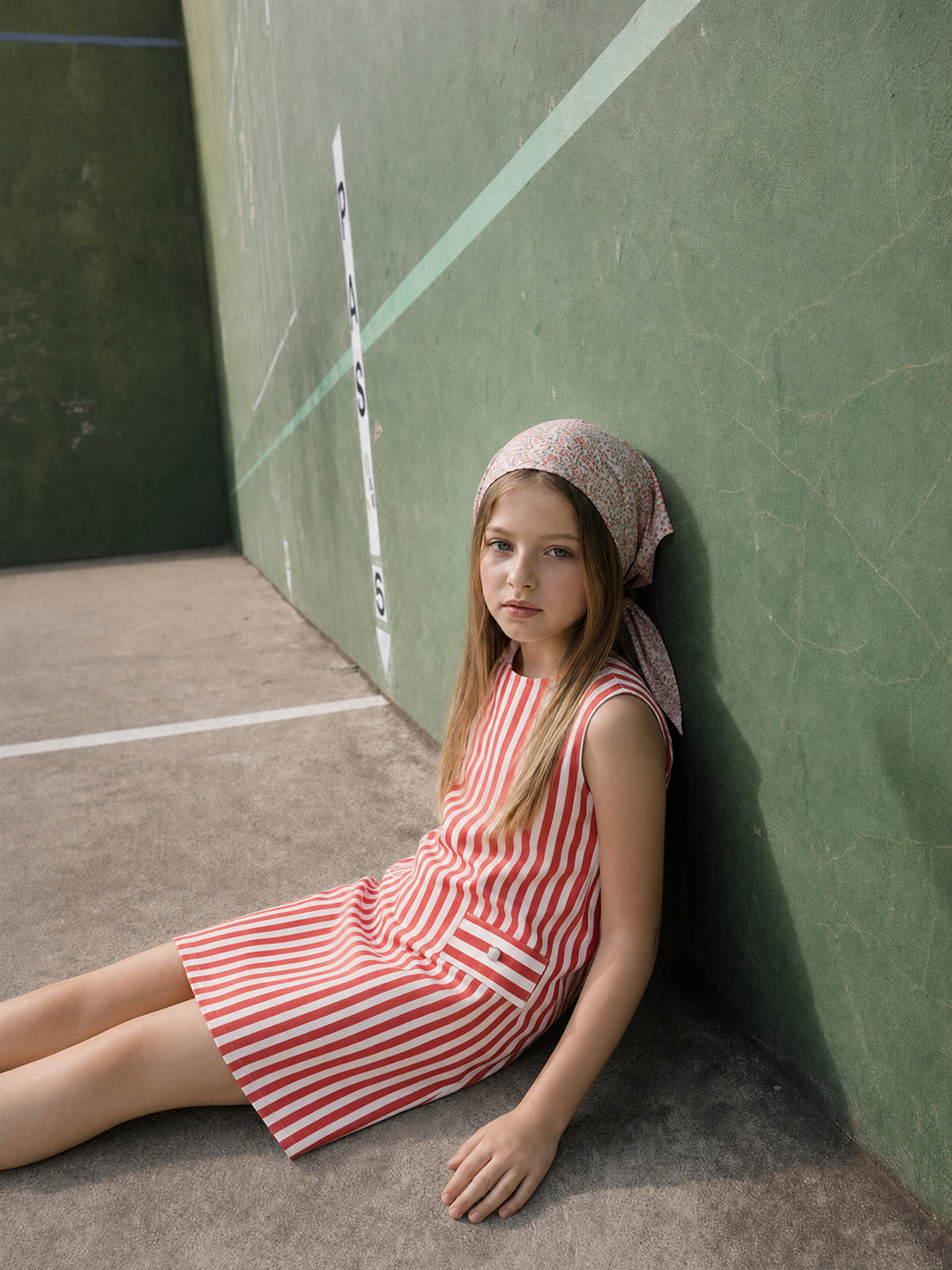 Girls Adrenaline Rush Red Striped Regular-Fit Cotton Dress