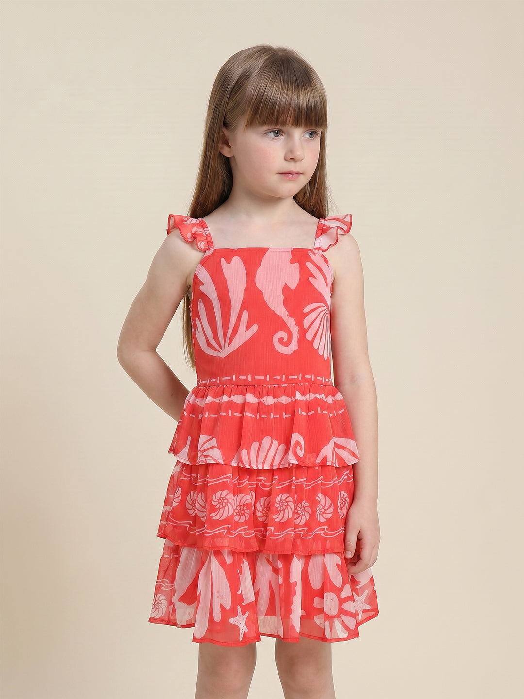Girls Adrenaline Rush Printed Fit & Flare Dress