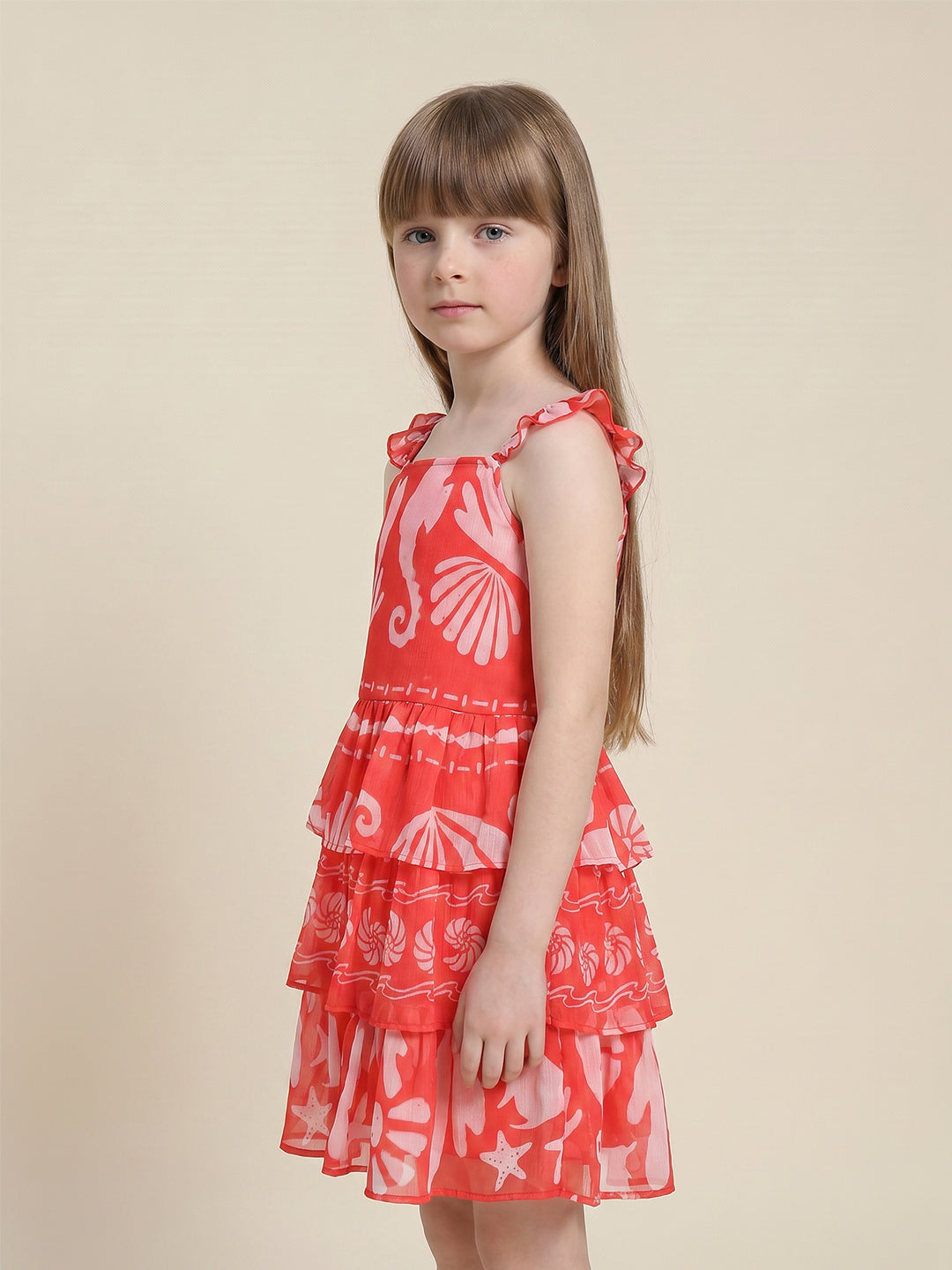 Girls Adrenaline Rush Printed Fit & Flare Dress