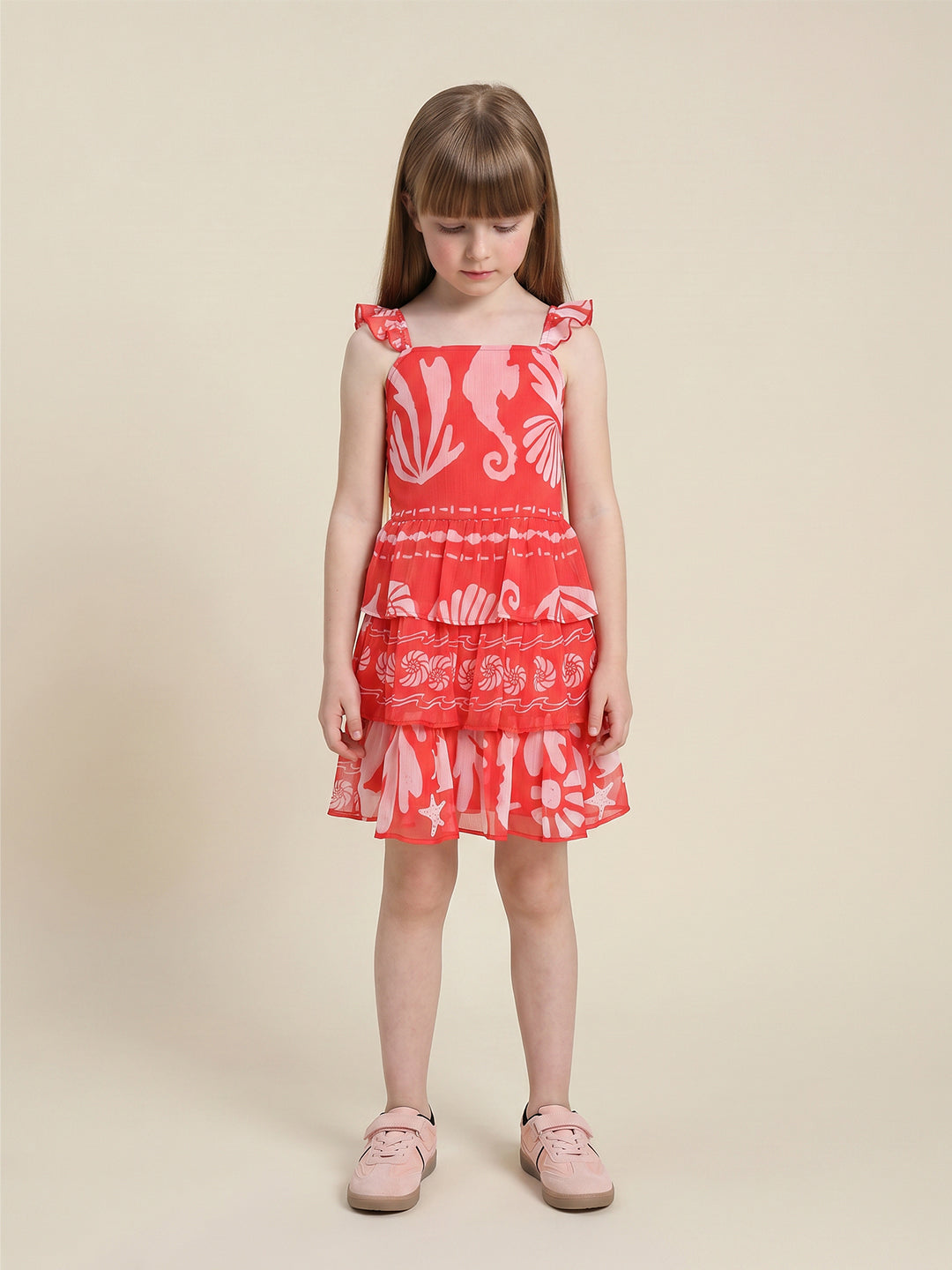 Girls Adrenaline Rush Printed Fit & Flare Dress