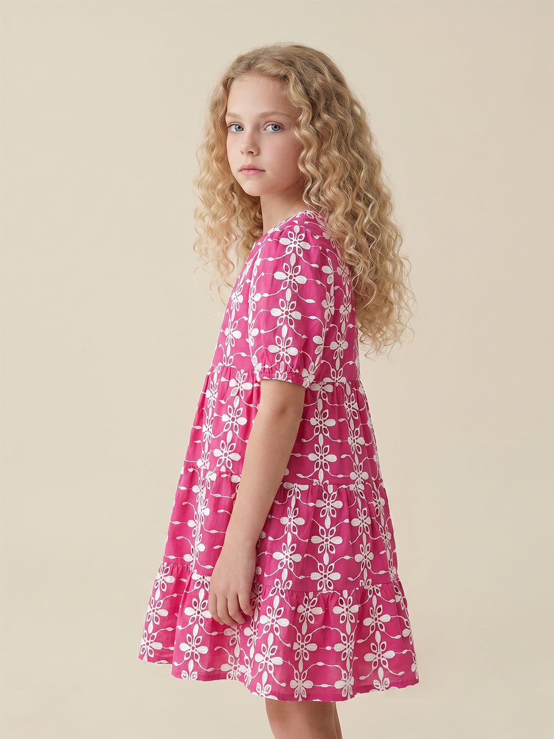 Girls Very Berry Solid Regular Fit Cotton Dress