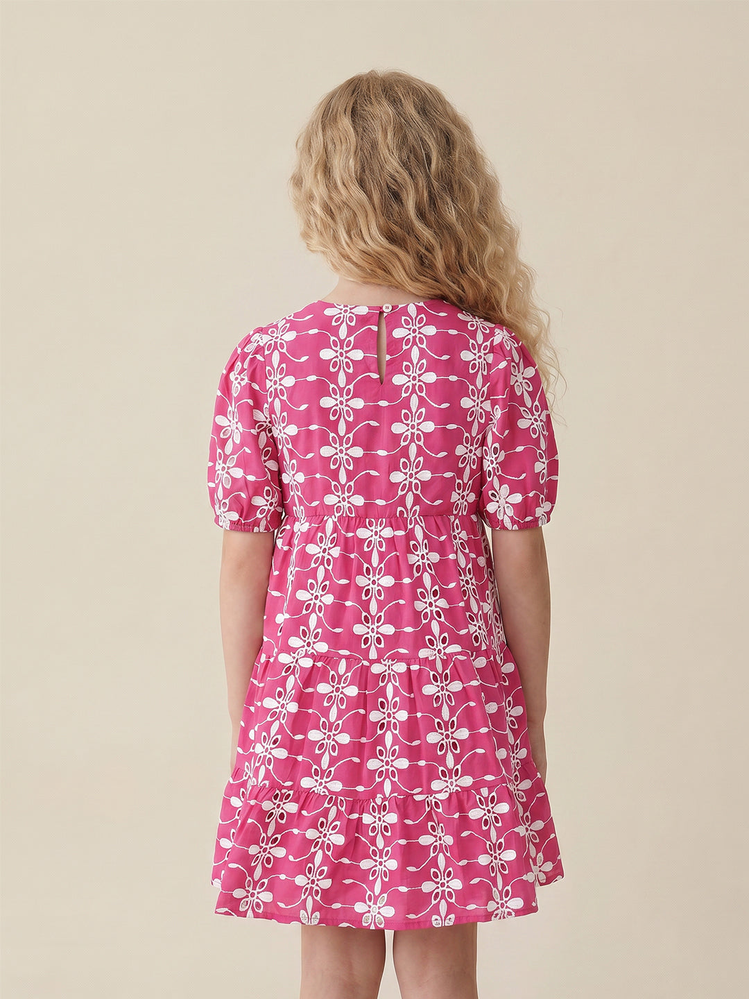 Girls Very Berry Solid Regular Fit Cotton Dress