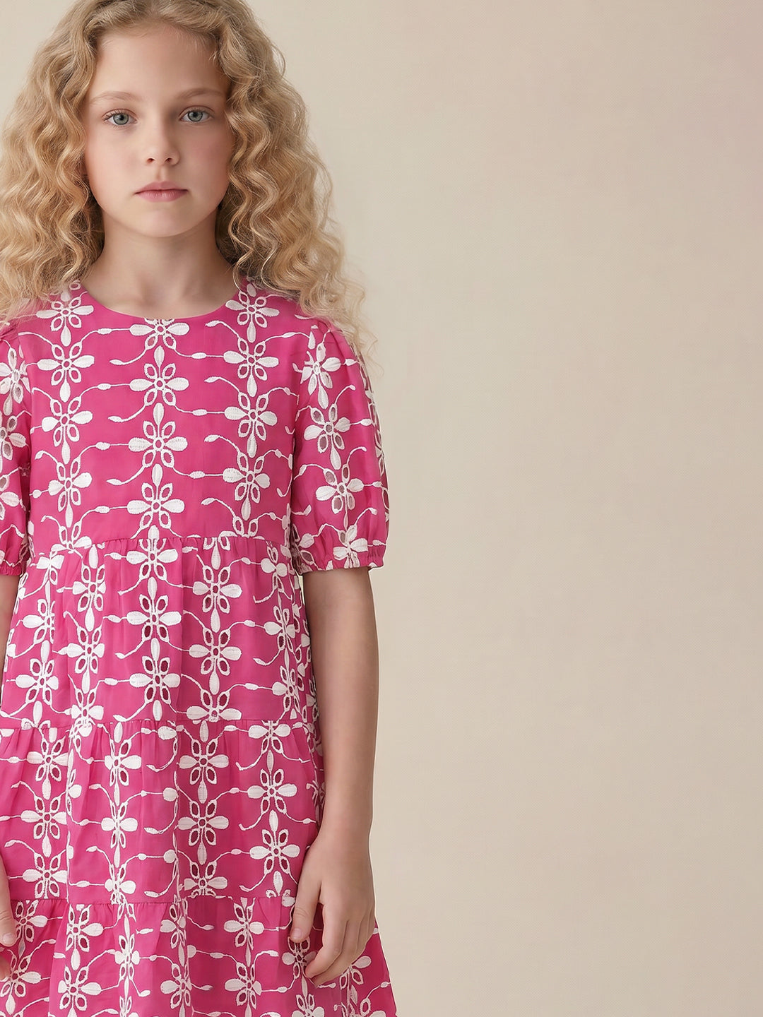 Girls Very Berry Solid Regular Fit Cotton Dress