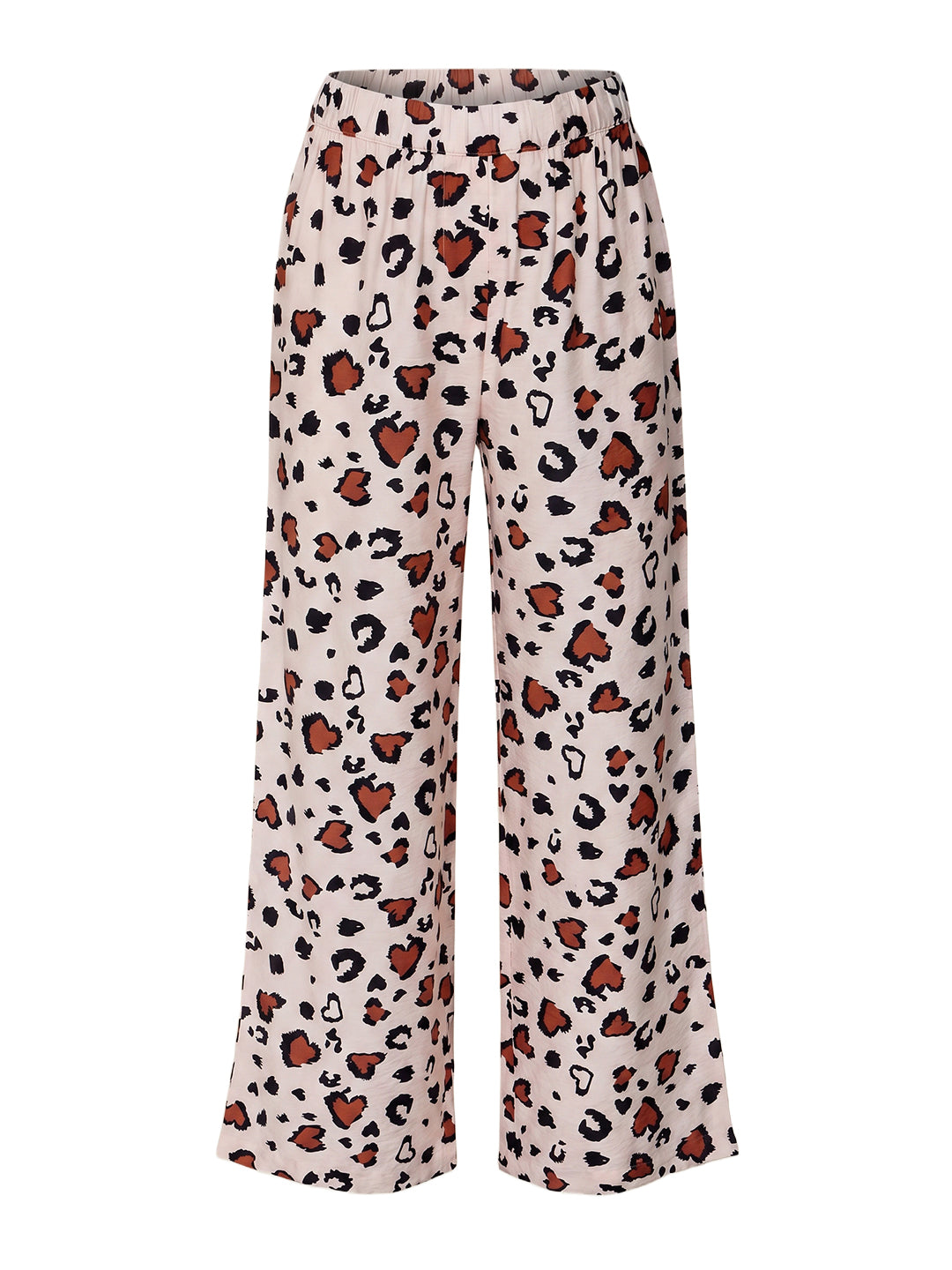 Girls Ecru Abstract Regular-Fit Viscose Blend Pants