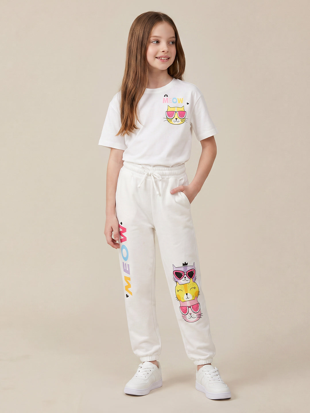 Girls Cloud Dancer Casual Trousers