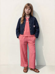 Girls Co Joyce Coral Striped Regular Fit Pants