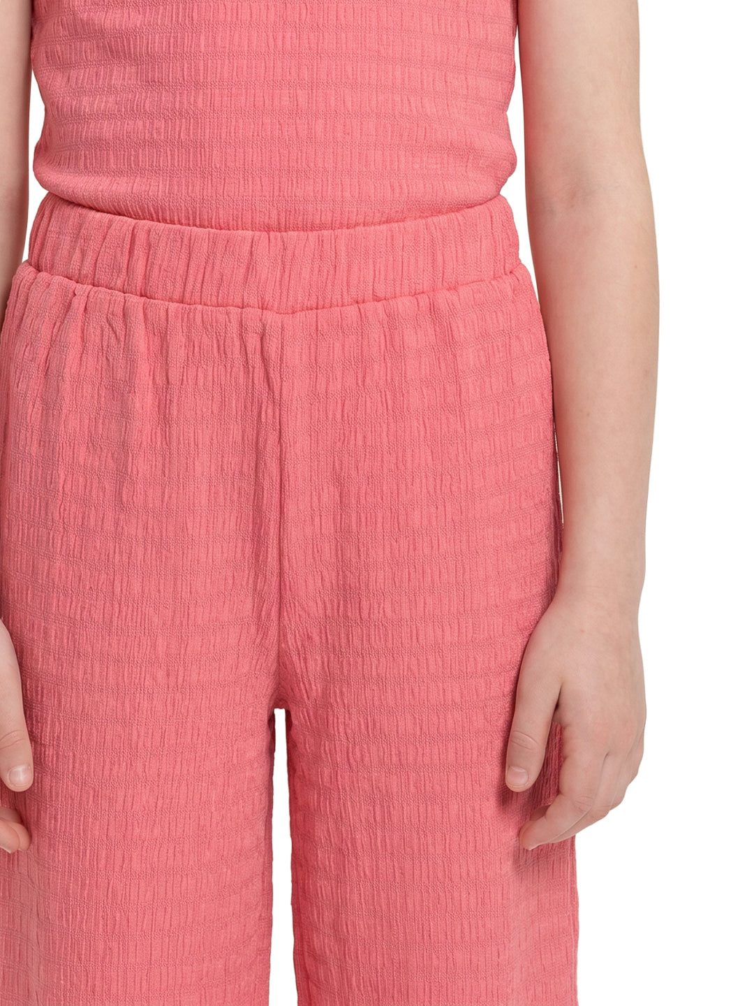 Girls Coral Striped Regular-Fit Polyester Pants