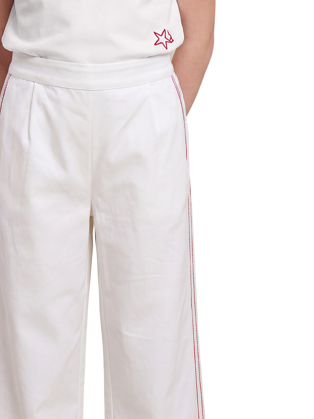 Girls Cloud Dancer Solid Regular-Fit 100% Cotton Pants