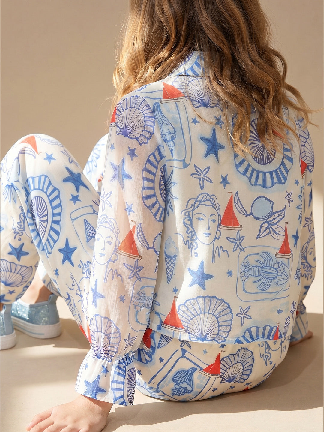 Girls Blue Haze Casual Long Sleeve Shirt