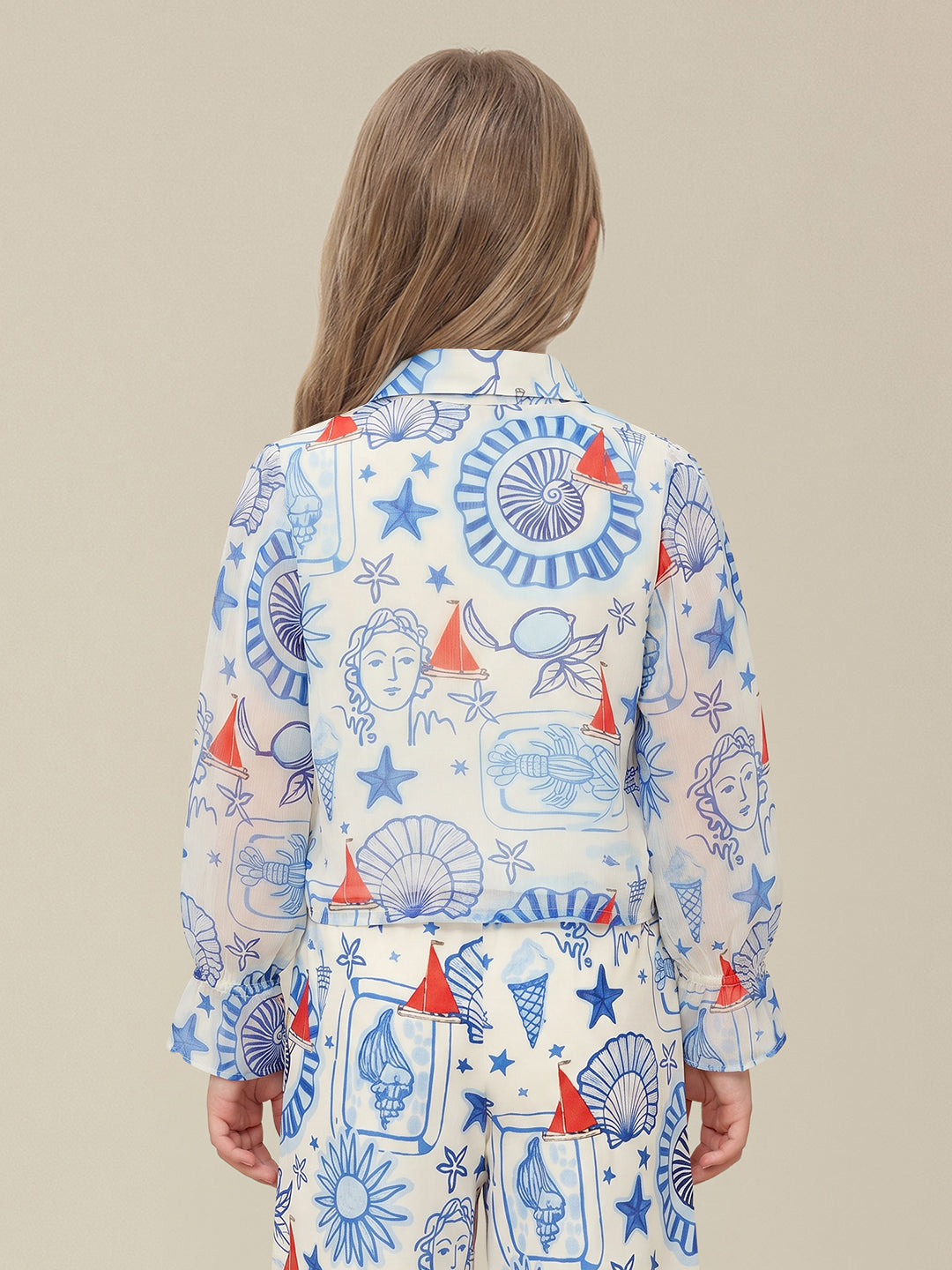 Girls Blue Haze Casual Long Sleeve Shirt