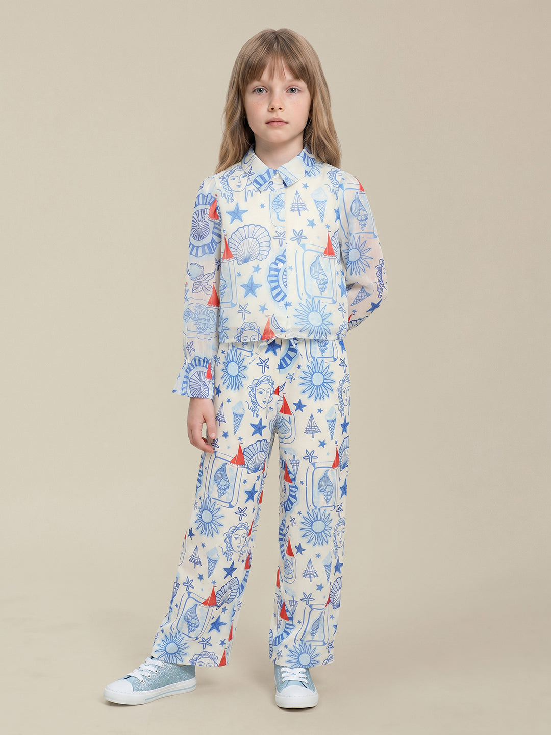 Girls Blue Haze Casual Long Sleeve Shirt