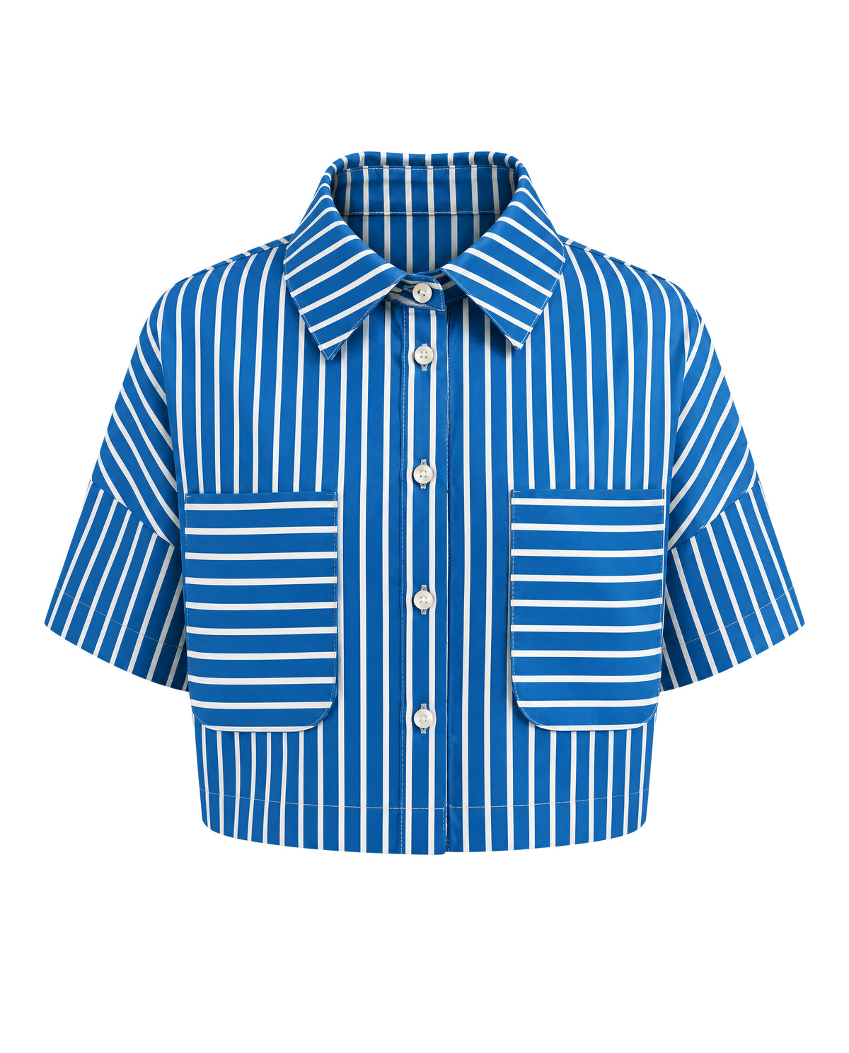Girls Mykonos Blue Striped Regular-Fit 100% Cotton Shirt