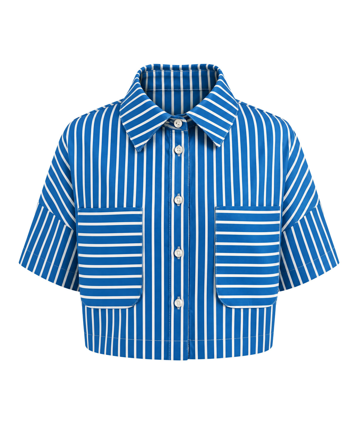 Girls Breeze Blue Striped Regular Fit Shirt