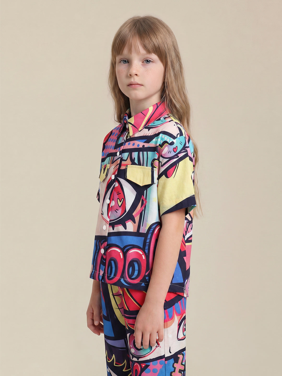 Girls Fuchsia Fedora Casual Long Sleeve Shirt