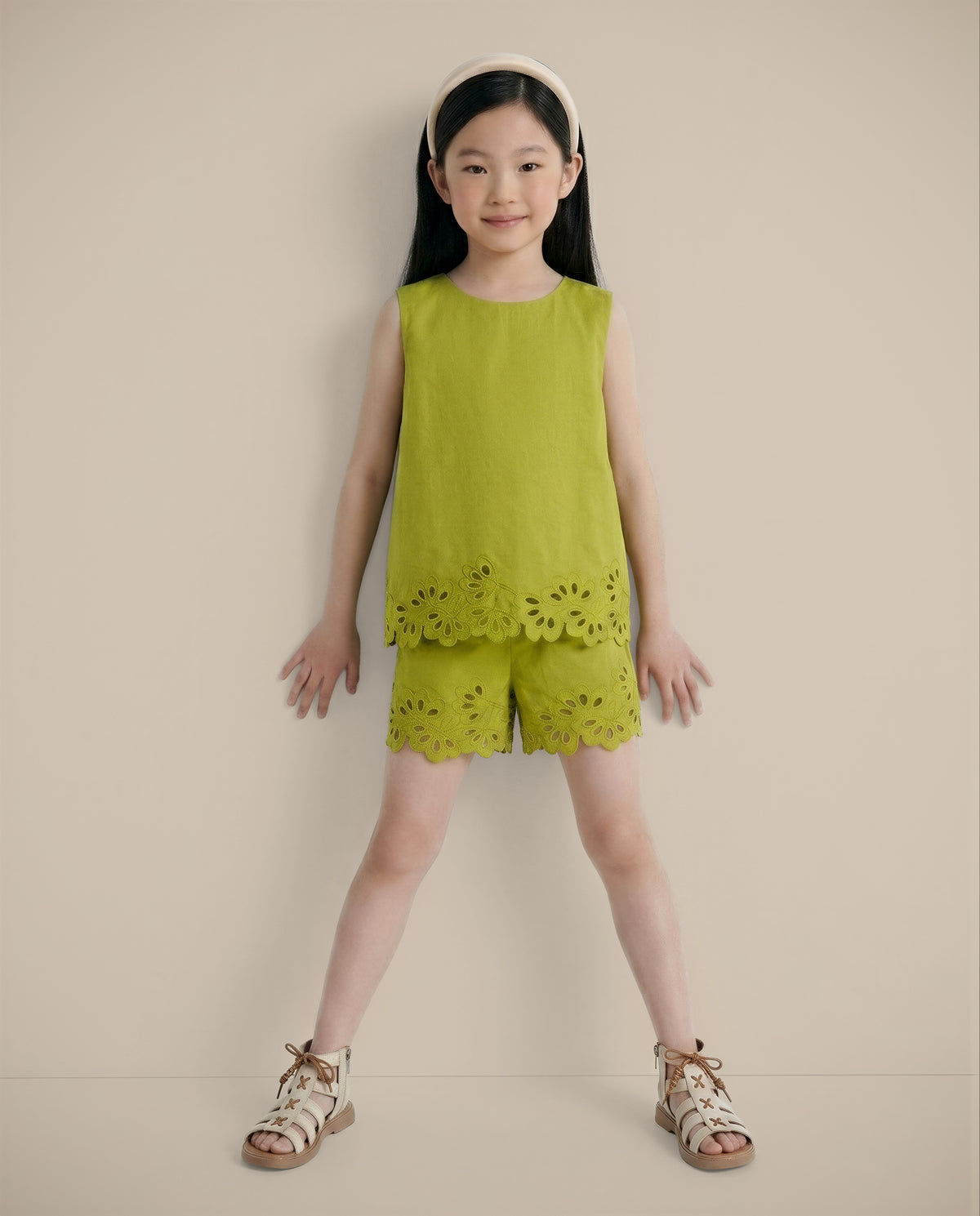 Girls Celery Casual Sleeveless Top