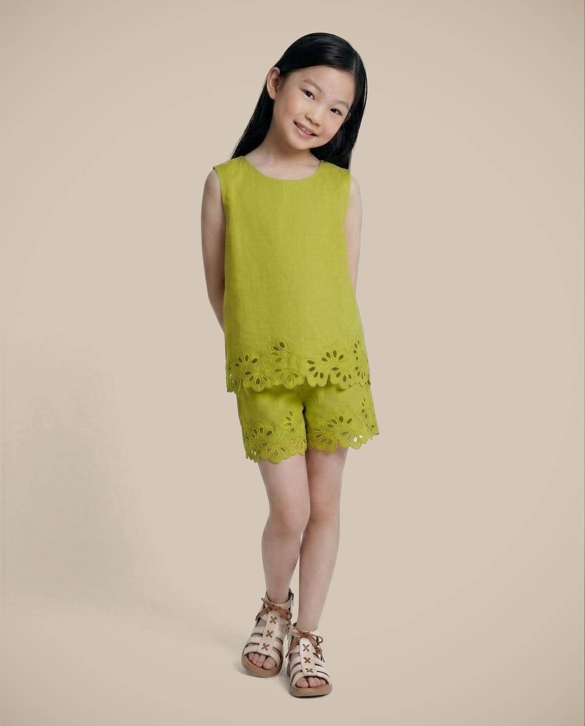 Girls Celery Casual Sleeveless Top