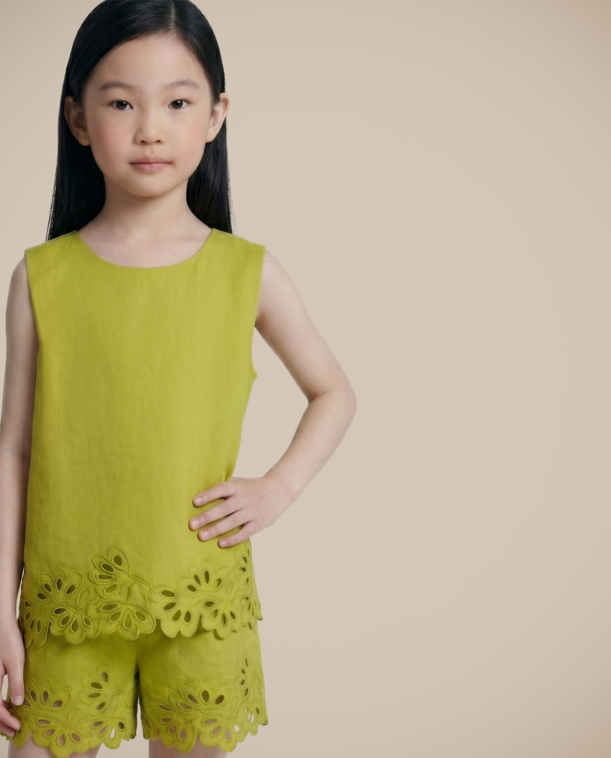 Girls Celery Casual Sleeveless Top