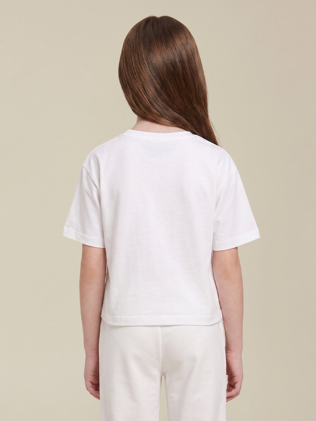 Girls Cloud Dancer Casual Short Sleeve T-Shirt