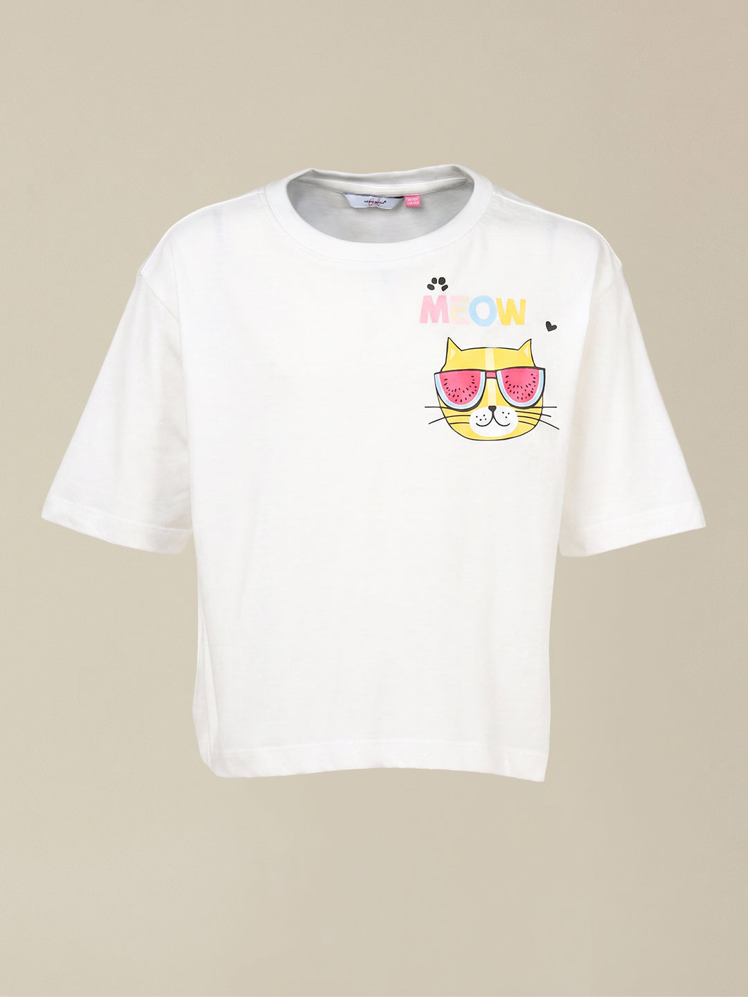 Girls Cloud Dancer Casual Short Sleeve T-Shirt