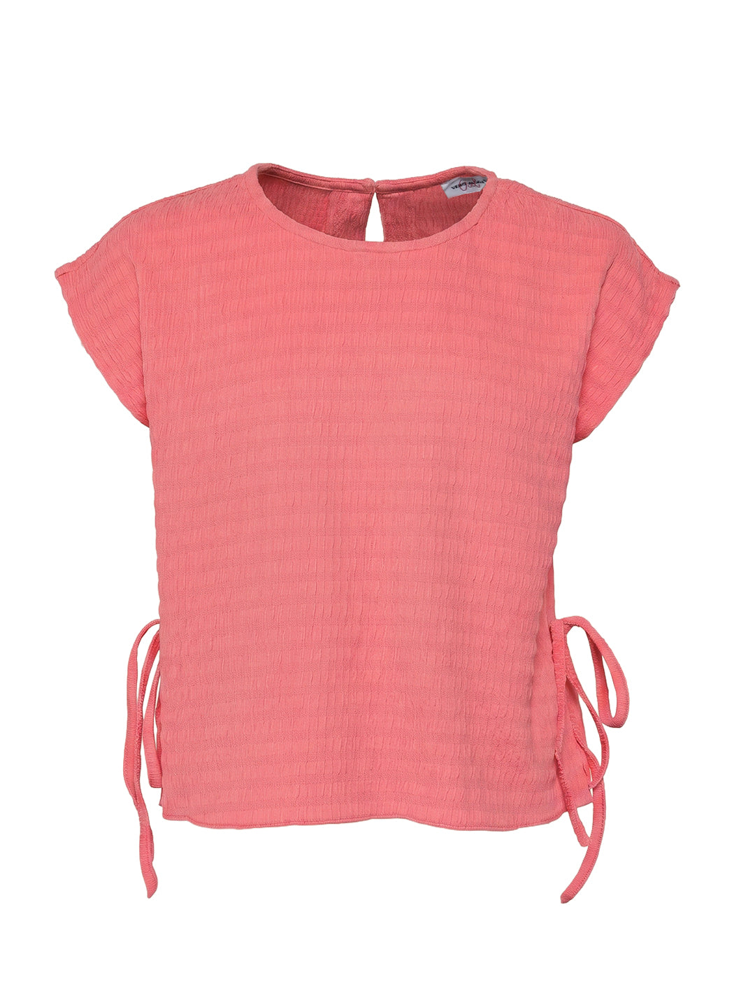 Girls Co Joyce Coral Striped Regular Fit Top