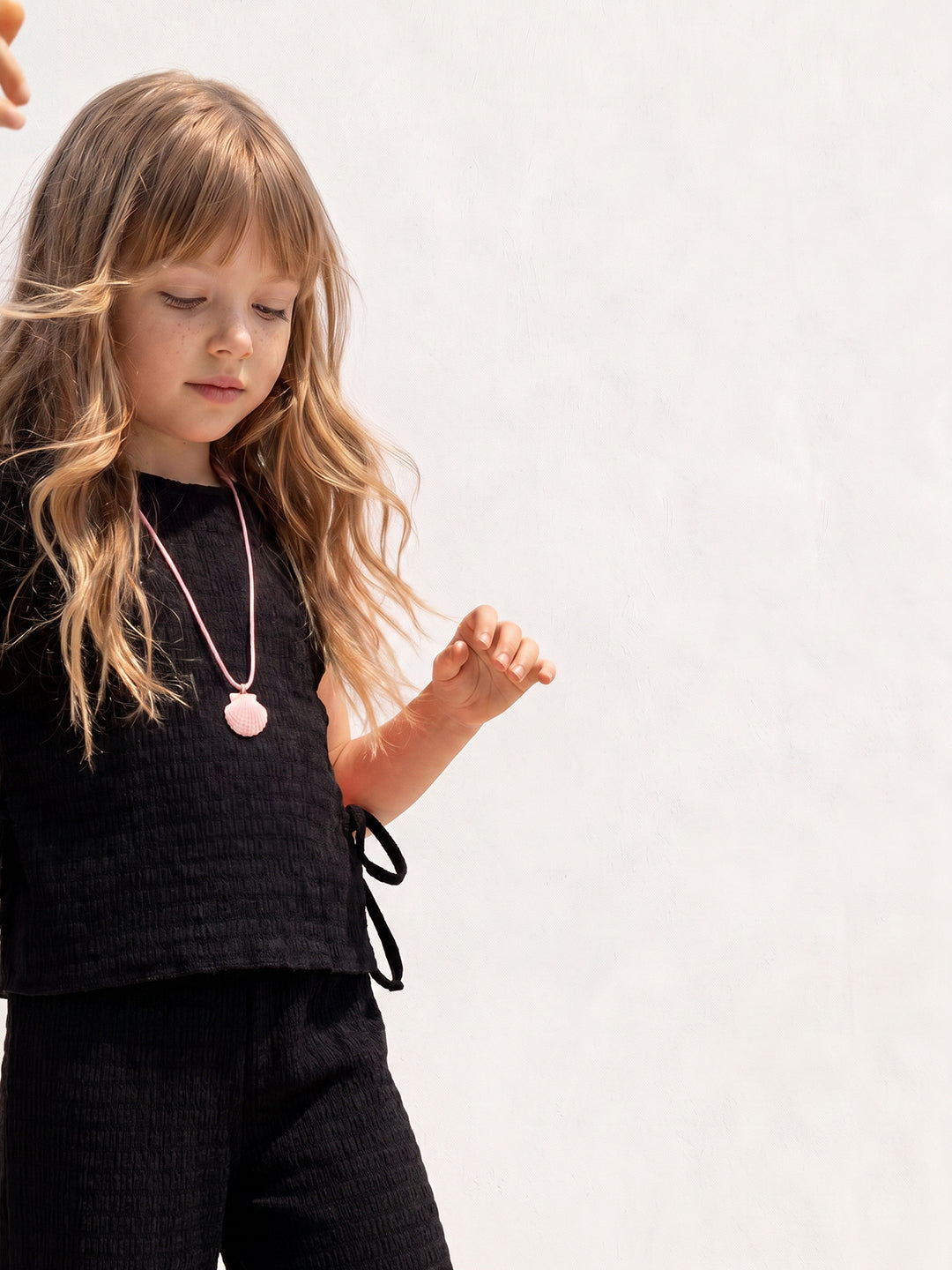 Girls Black Striped Regular-Fit Polyester Sleeveless Top