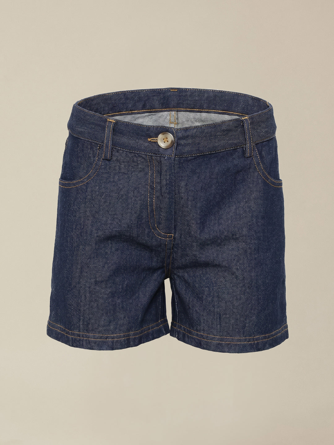 Girls Dark Blue Casual Regular Fit Shorts