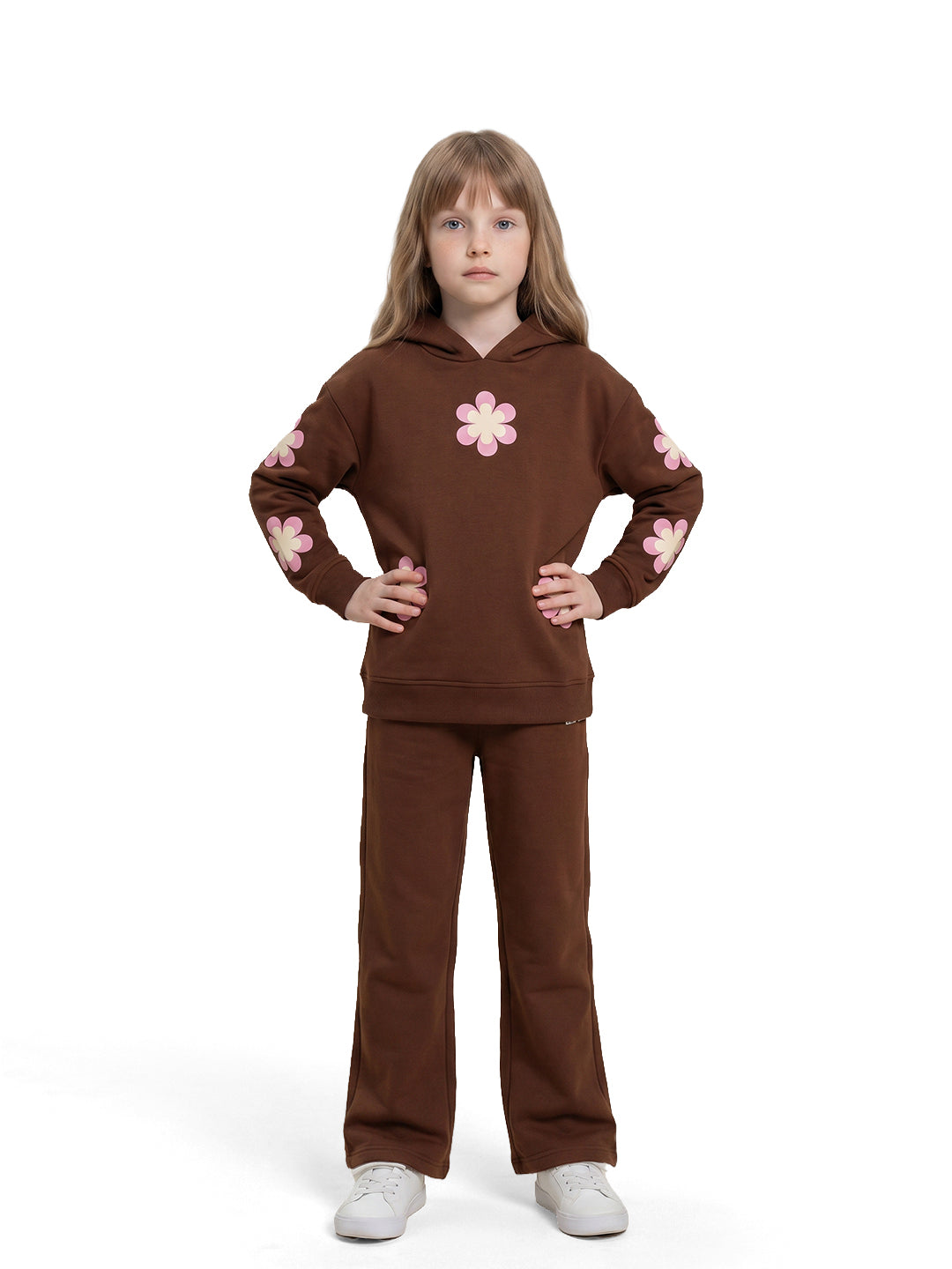 Girls Choco Bloom Fs Brown Regular Fit Sweats