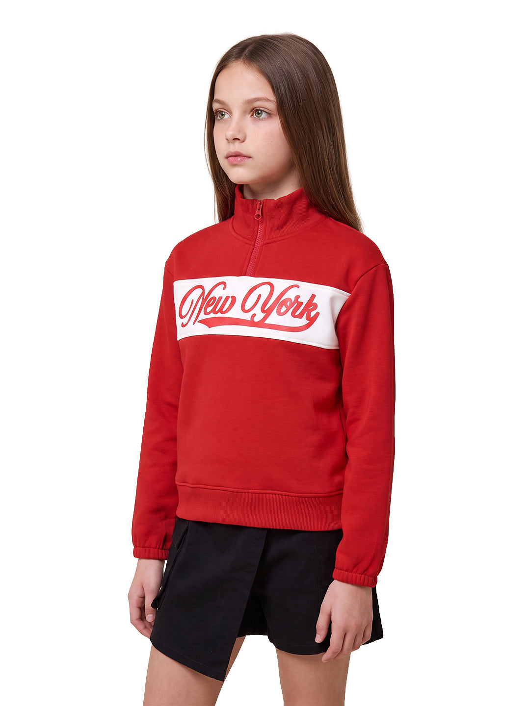 Girls Champcourt Red Printed Regular Fit Sweats