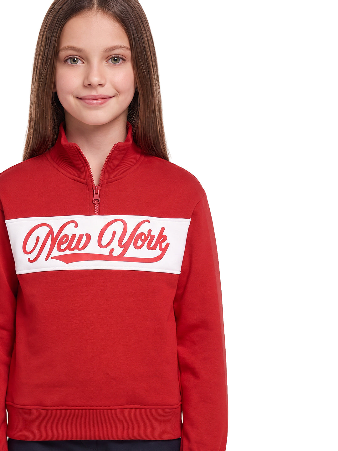 Girls Champcourt Red Printed Regular Fit Sweats