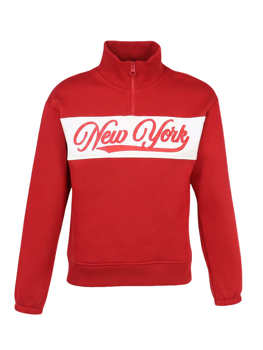 Girls Champcourt Red Printed Regular Fit Sweats