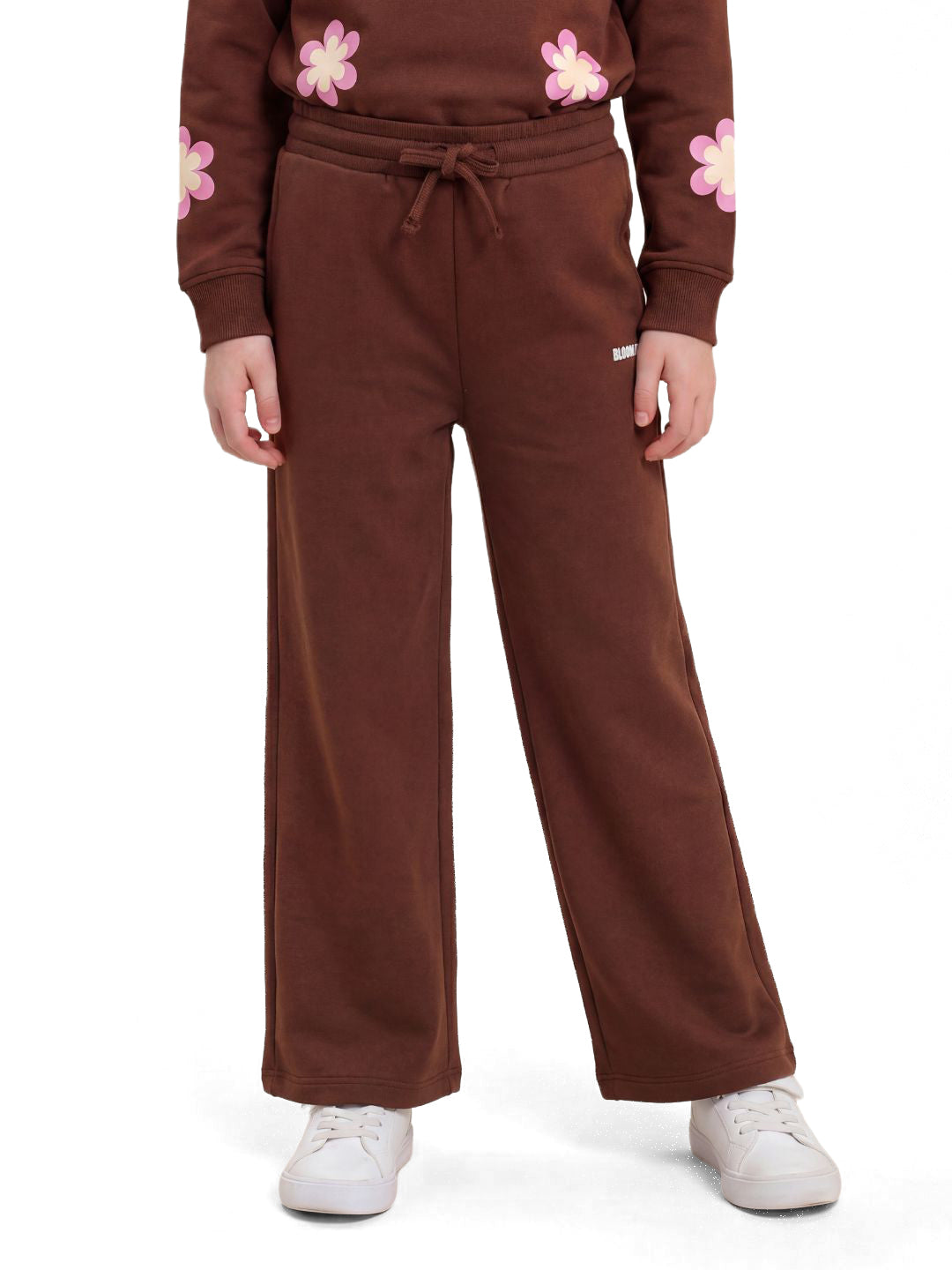 Girls Choco Bloom Brown Regular Fit Pants