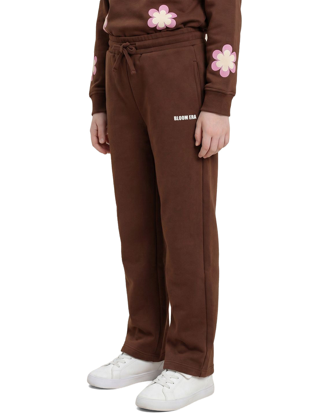 Girls Choco Bloom Brown Regular Fit Pants